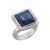 Sterling Silver Kyanite Square Rope Adjustable Ring | Charles Albert Jewelry