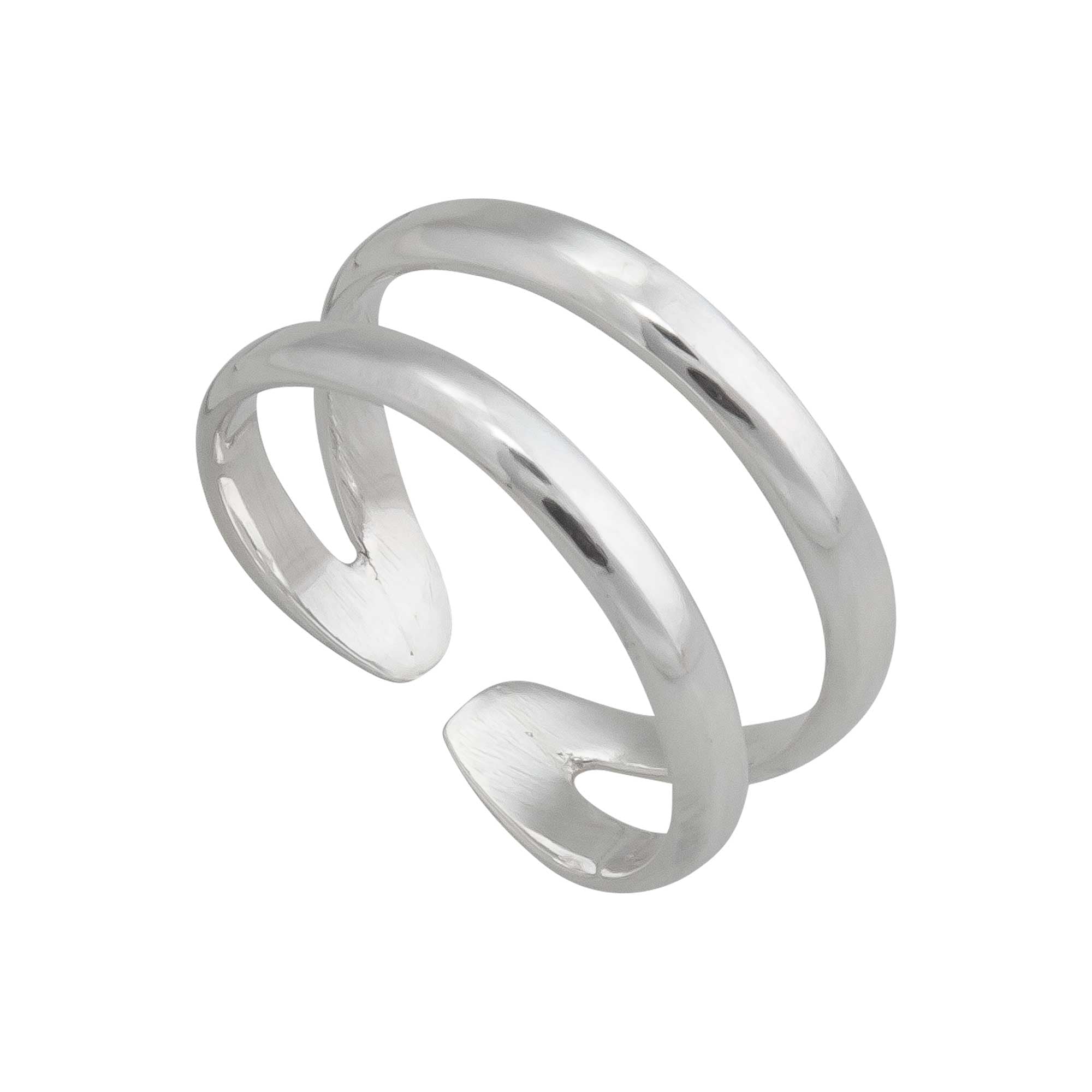 Sterling Silver Double Band Cuff Ring - Charles Albert Inc