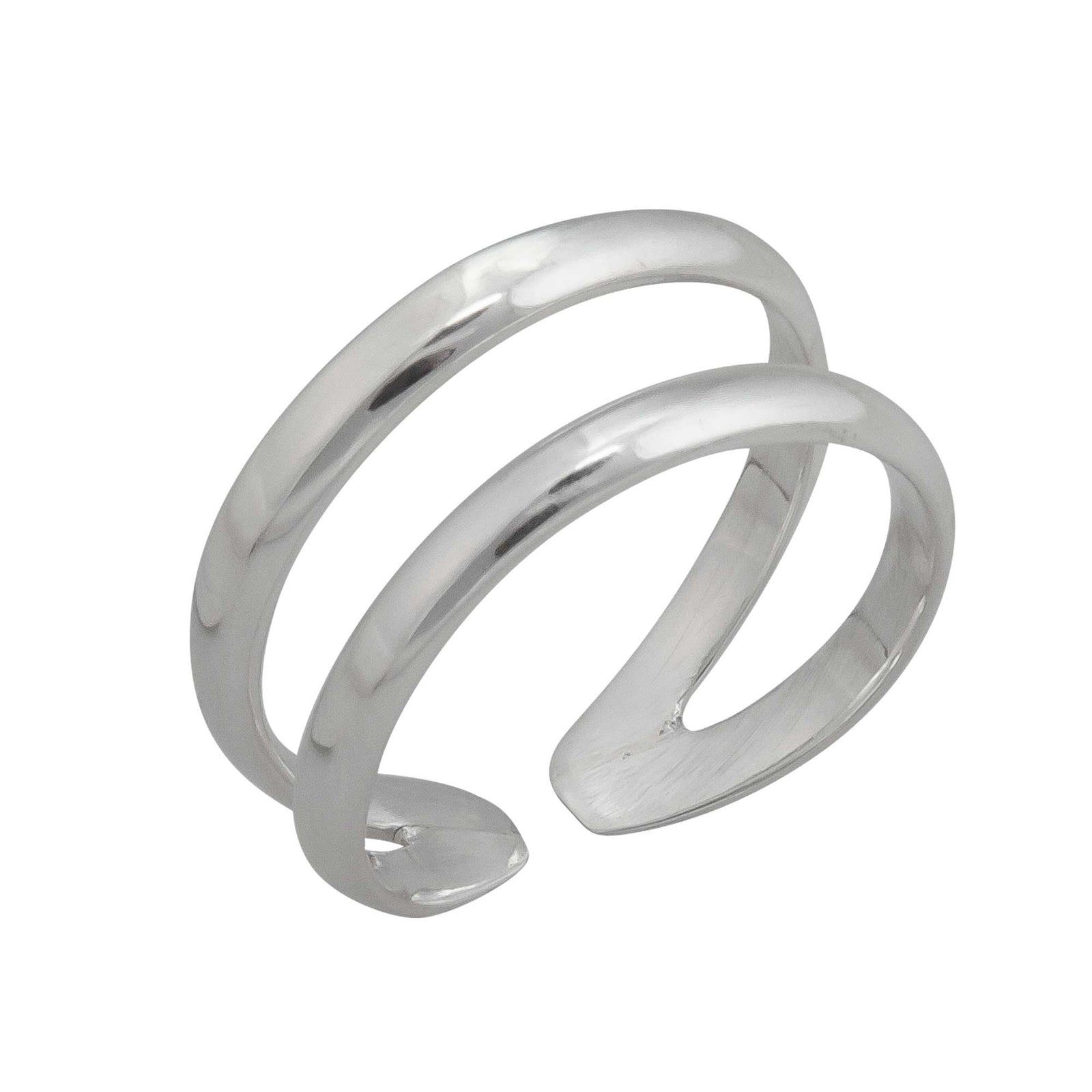 Sterling Silver Double Band Cuff Ring - Charles Albert Inc