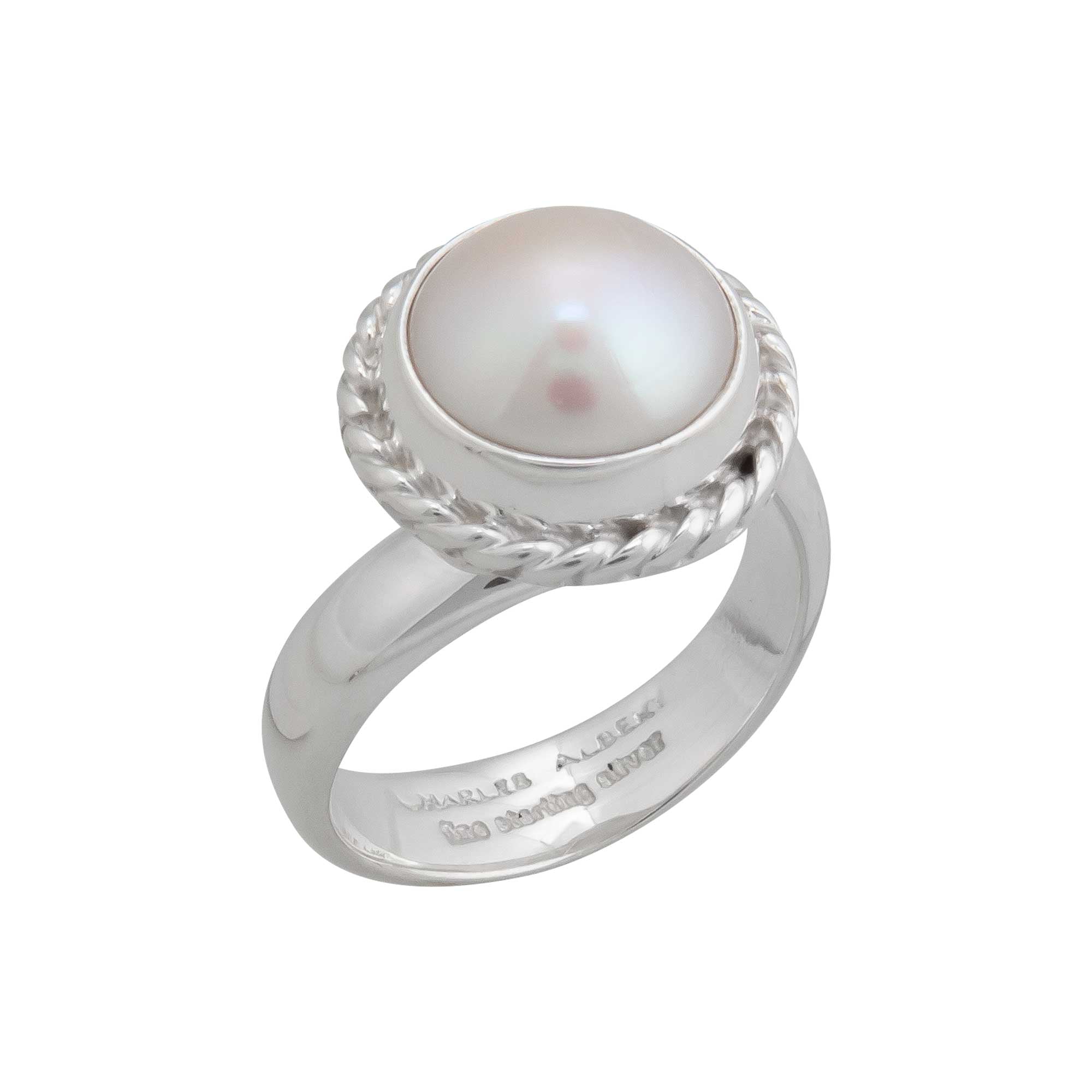 Stunning Design White Pearl Ring Balinese Silversmith Sterling Silver 925 -  LotusTraders
