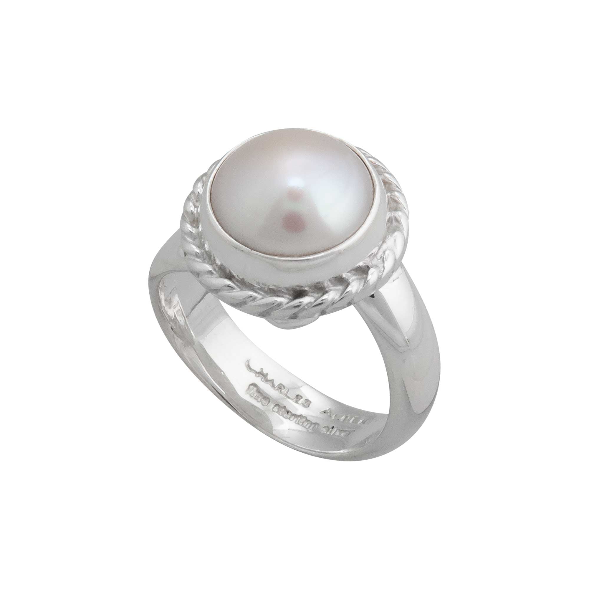 Pearl Ring 925 Sterling Silver Ring Natural Fresh Water Pearl Ring
