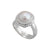 Sterling Silver Pearl Adjustable Ring with Rope Detailed Edge | Charles Albert Jewelry