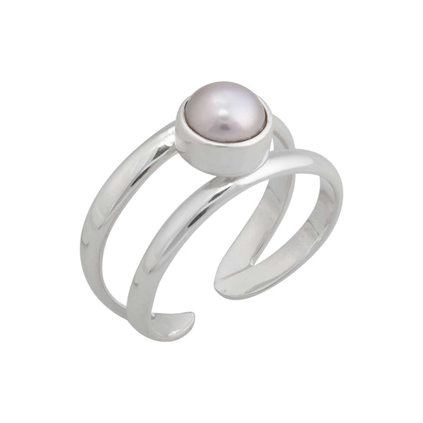 Amazon.com: Sterling silver Pearl Ring for Women Swirl 1/2 inch wide size  5: Clothing, Shoes & Jewelry