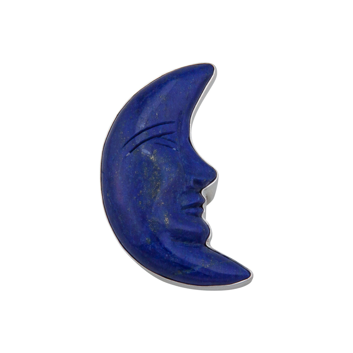 Sterling Silver Lapis Lazuli Crescent Moon Adjustable Ring | Charles Albert Jewelry
