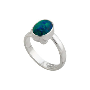 Sterling Silver Synthetic Opal Adjustable Ring - Charles Albert Jewelry