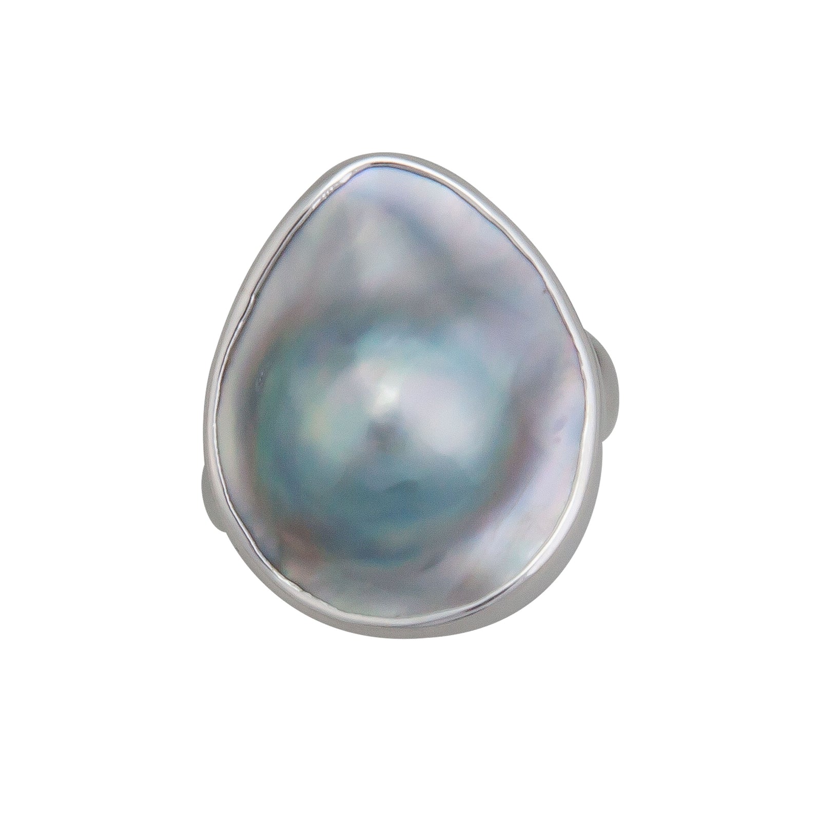 Sterling Silver Mabel Blister Pearl Teardrop Adjustable Ring | Charles Albert Jewelry