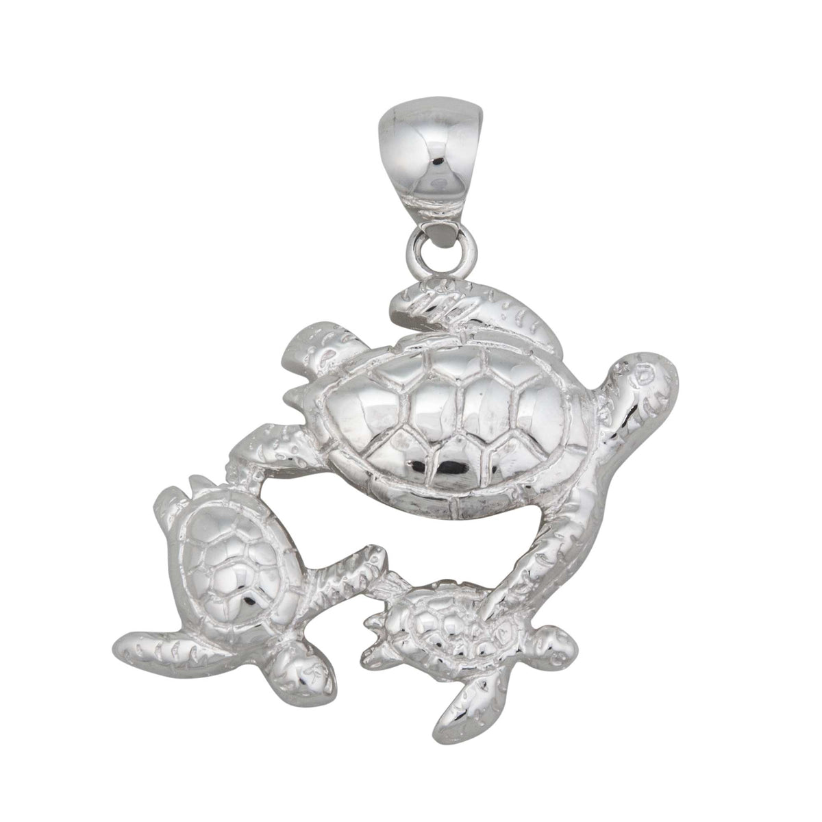 Sterling Silver Sea Turtle Family Pendant | Charles Albert Jewelry