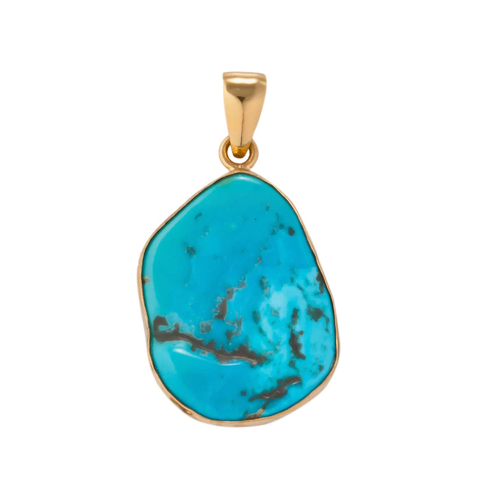 Sleeping Beauty Turquoise & Diamond 14K Gold Necklace - QVC.com