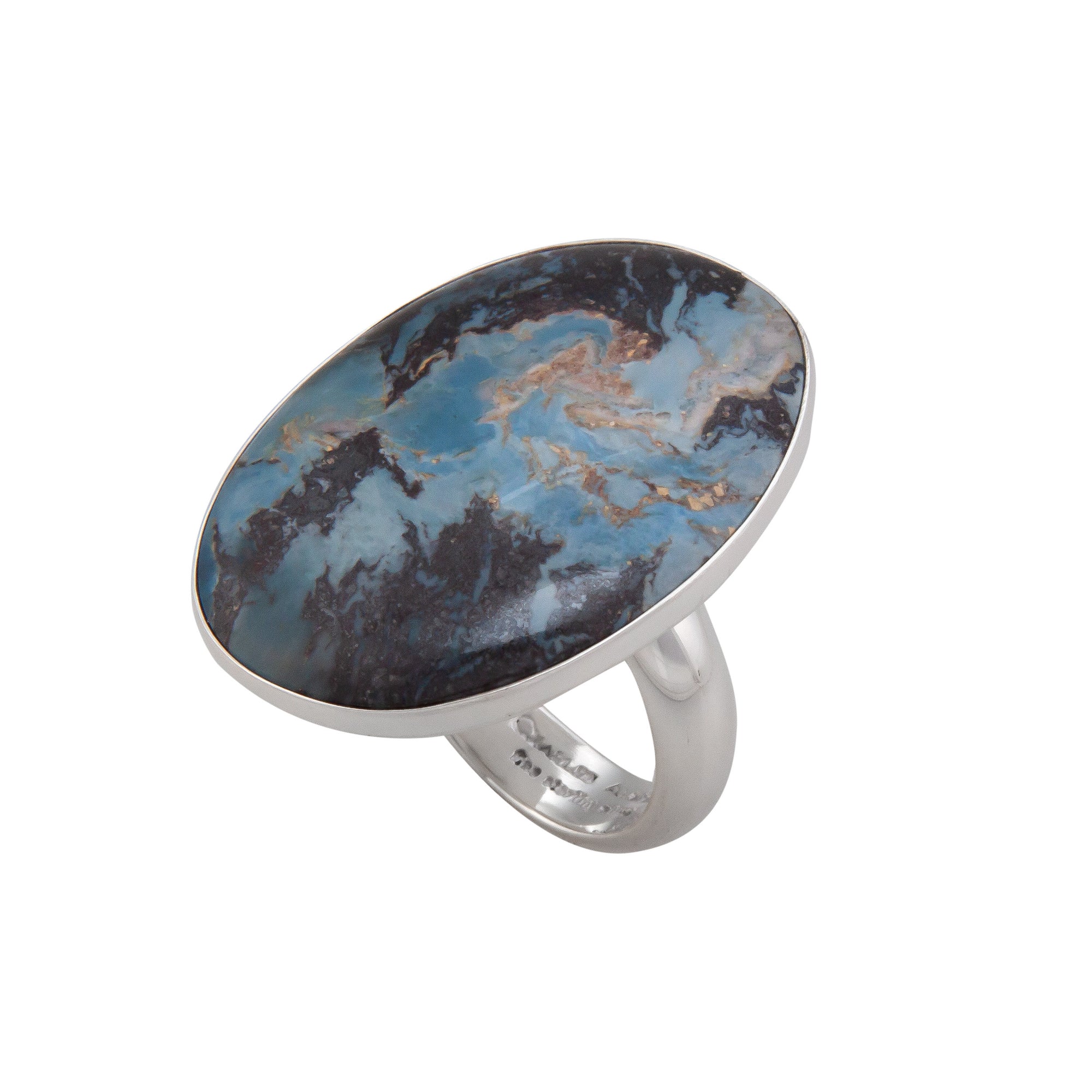 Sterling Silver Aztec Lapis Adjustable Ring | Charles Albert Jewelry
