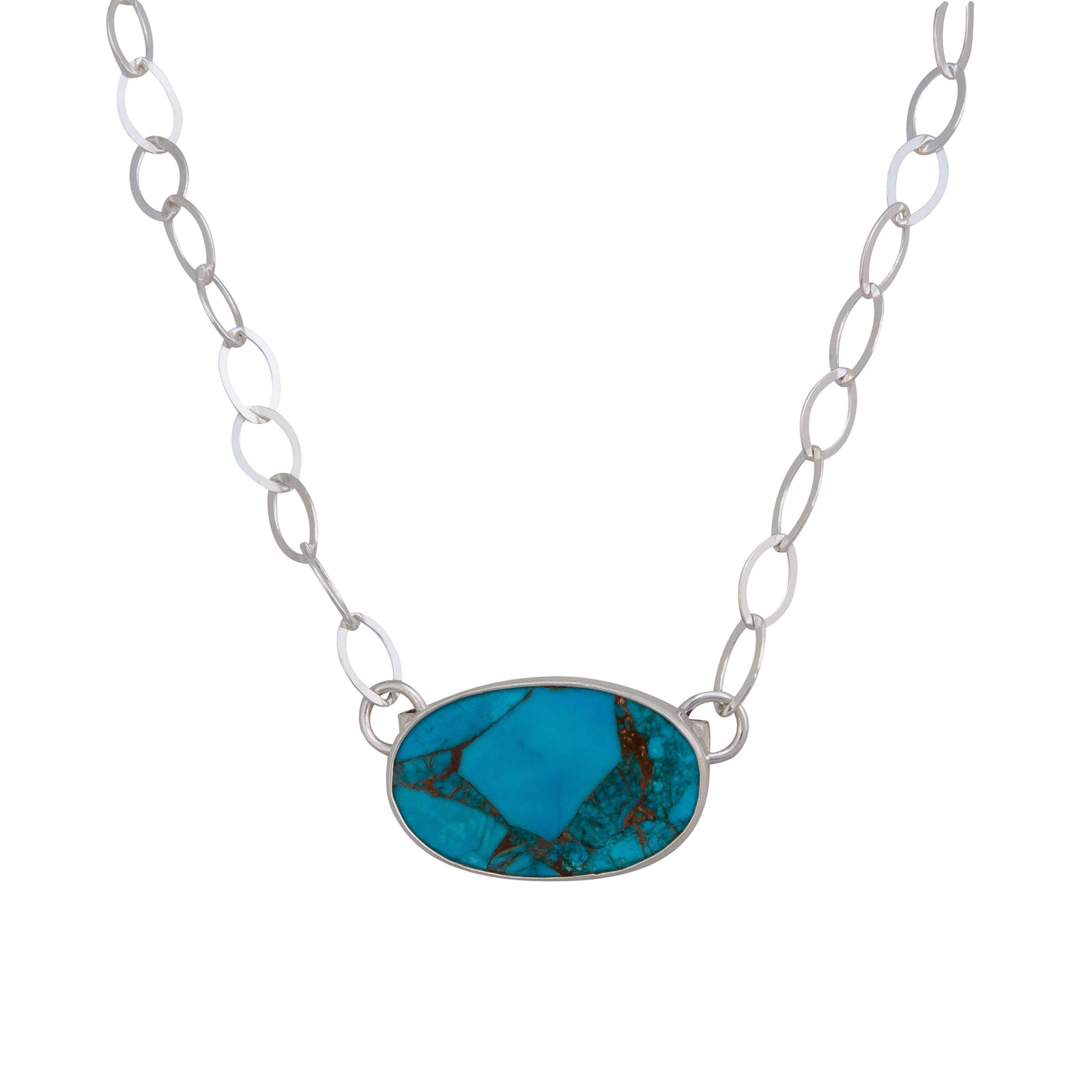 Sterling Silver Copper Infused Turquoise Necklace | Charles Albert Jewelry