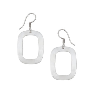 Sterling Silver Rectangle Cut Out Earrings | Charles Albert Jewelry