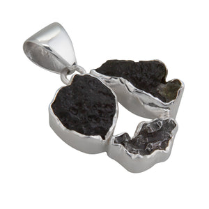 Sterling Silver Meteorite-Moldavite-Tecktite Pendant | Charles Albert Jewelry