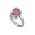 Sterling Silver Round Pink CZ Adjustable Ring | Charles Albert Jewelry