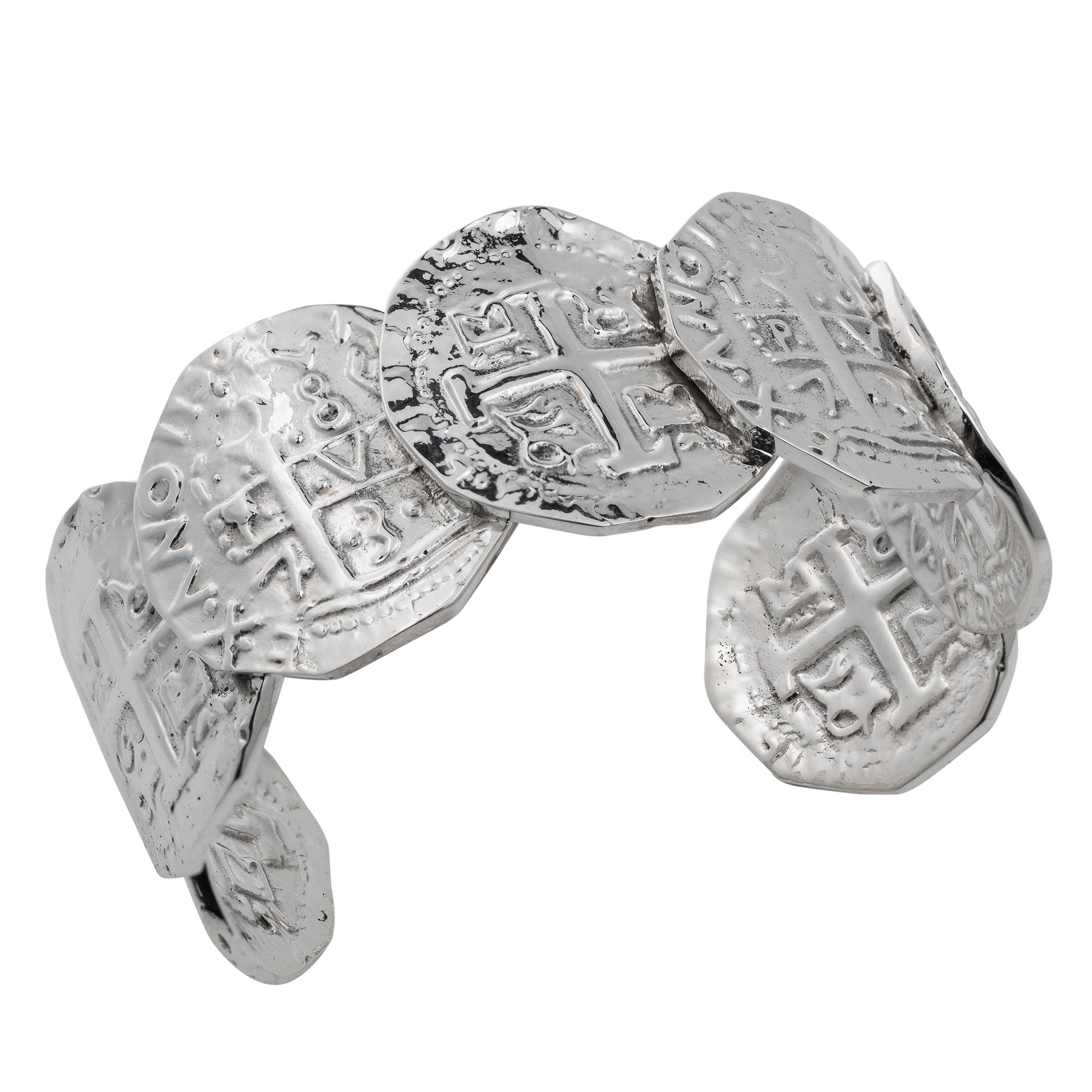 Sterling Silver Replica Treasure Coin Cuff | Charles Albert Jewelry