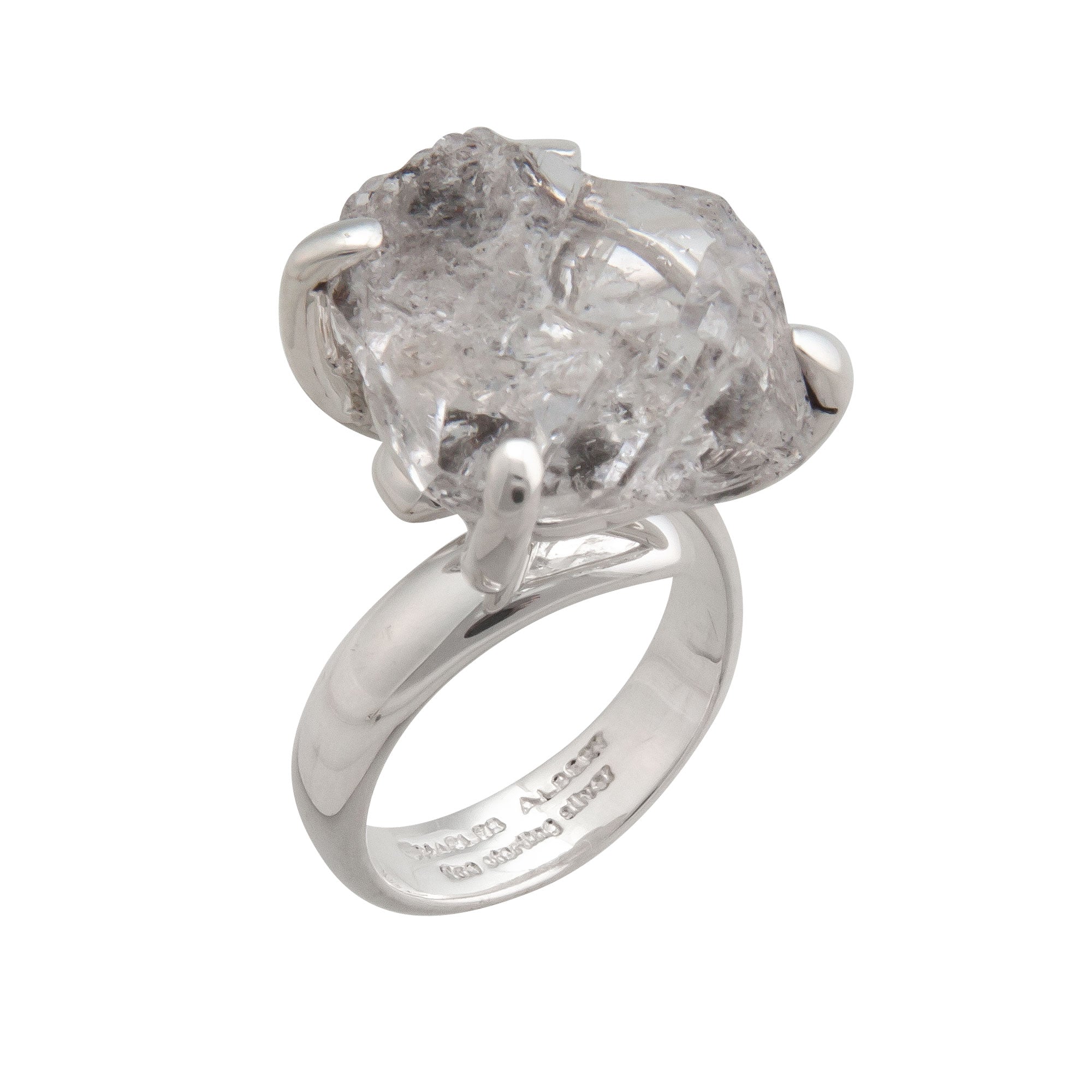 Sterling Silver Herkimer Prong Set Adjustable Ring | Charles Albert Jewelry