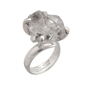 Sterling Silver Herkimer Prong Set Adjustable Ring | Charles Albert Jewelry