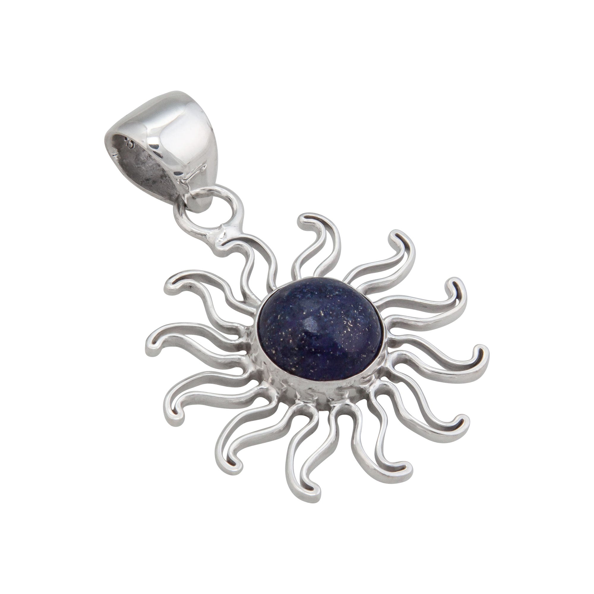 Sterling Silver Lapis Lazuli Sun Pendant | Charles Albert Jewelry