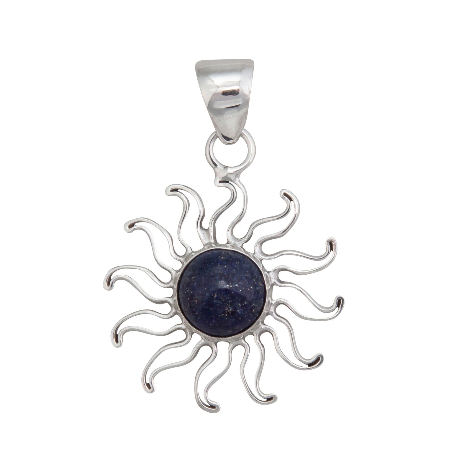 Sterling Silver Lapis Lazuli Sun Pendant | Charles Albert Jewelry