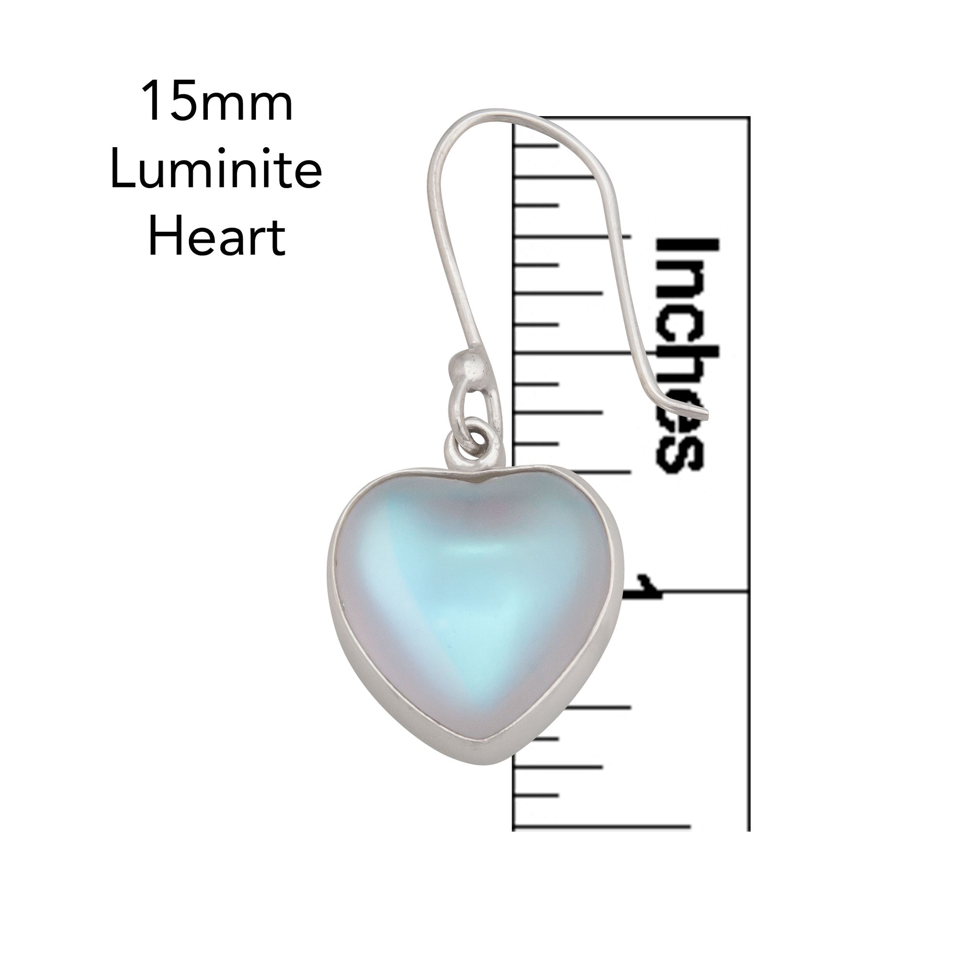 Sterling Silver Luminite Heart Earrings  | Charles Albert Jewelry