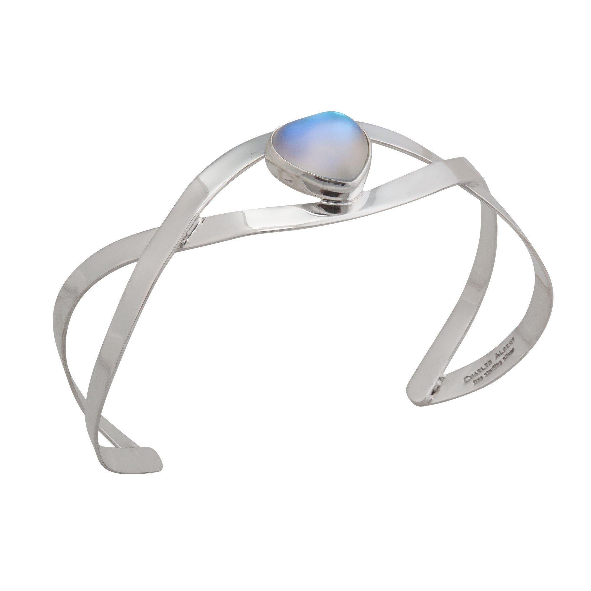 Sterling Silver Luminite Heart Infinity Cuff | Charles Albert Jewelry