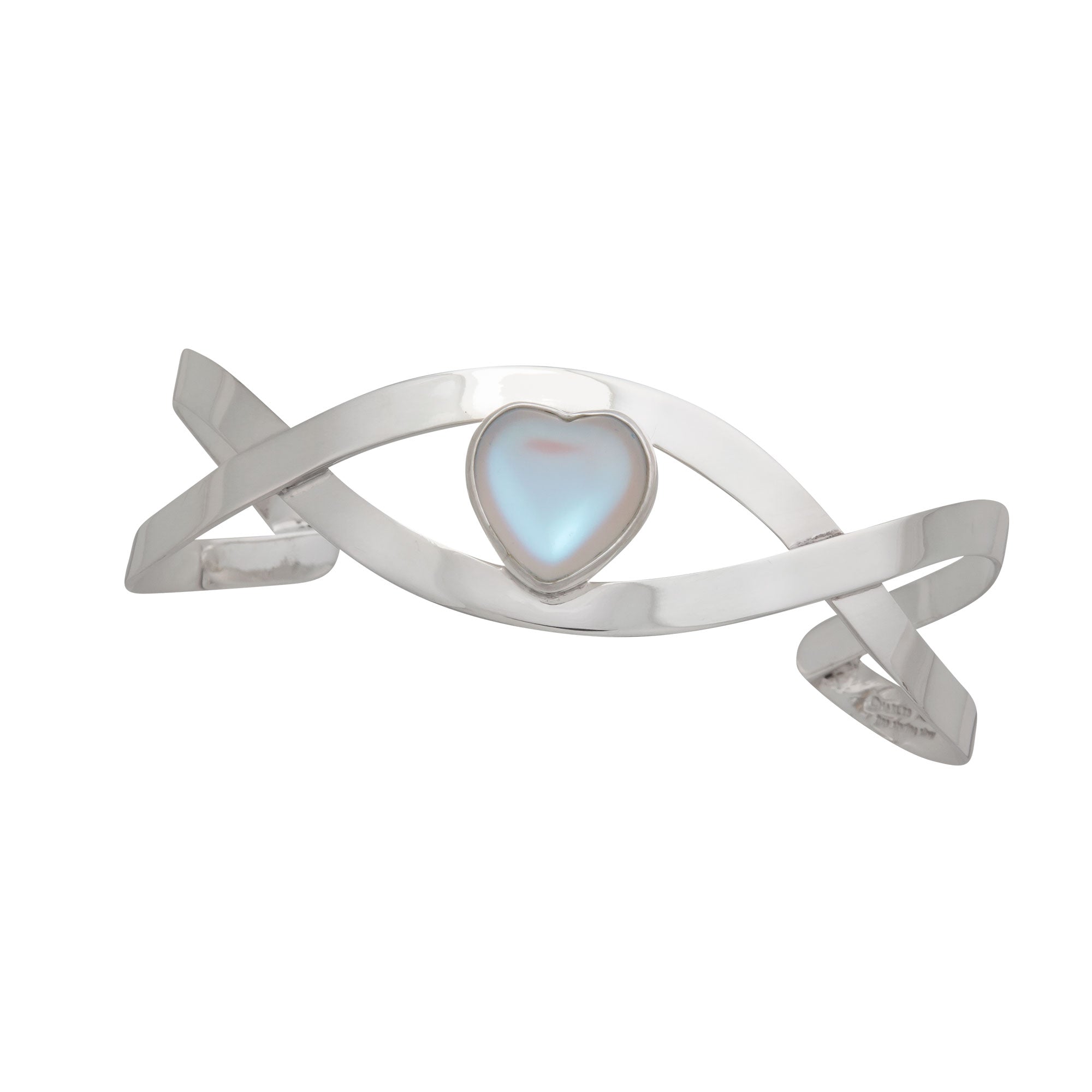 Sterling Silver Luminite Heart Infinity Cuff | Charles Albert Jewelry