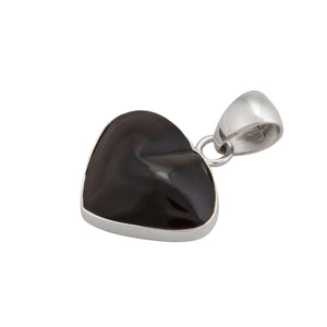 Sterling Silver Obsidian Heart Pendant | Charles Albert Jewelry
