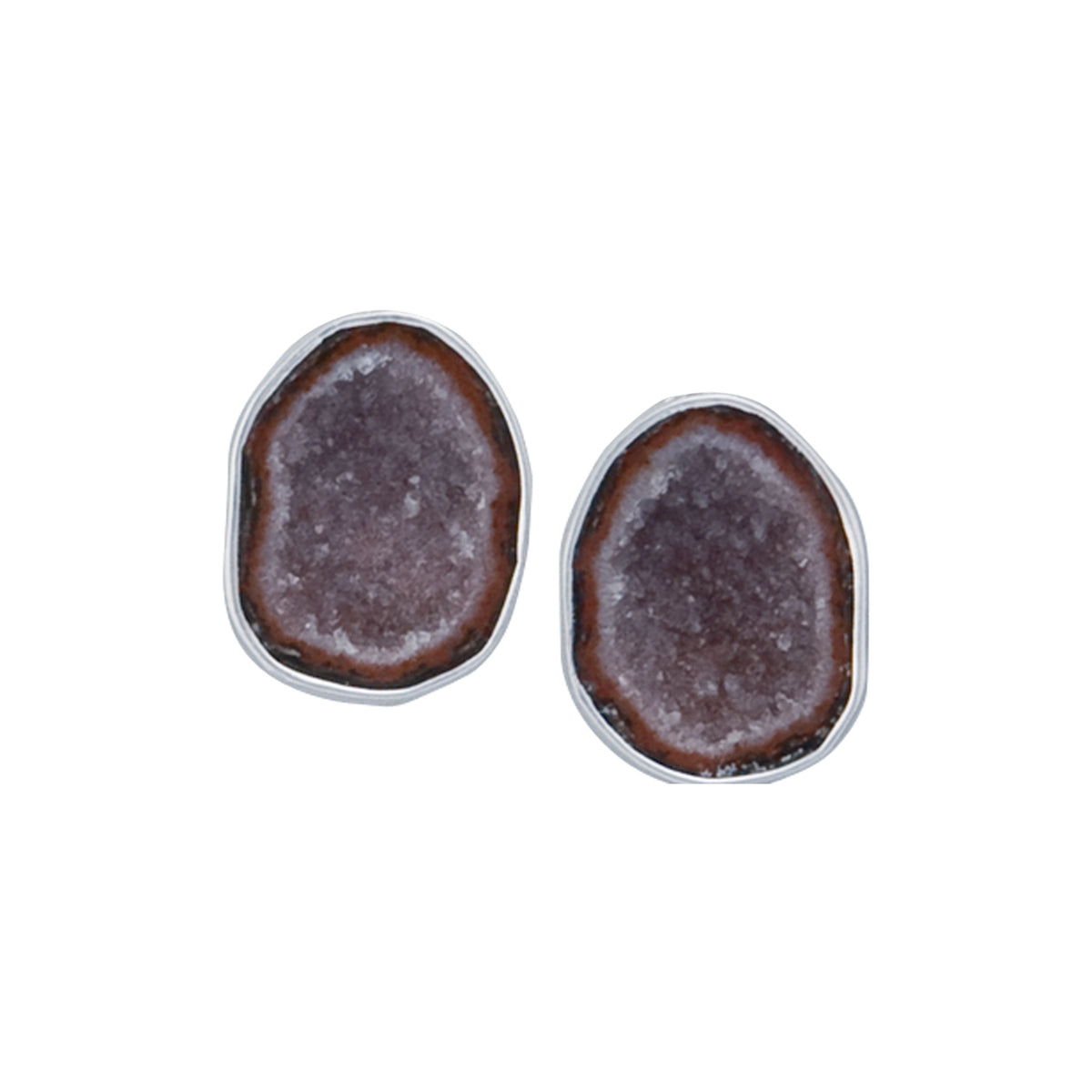 Sterling Silver Tabasco Geode Clip Earrings | Charles Albert Jewelry