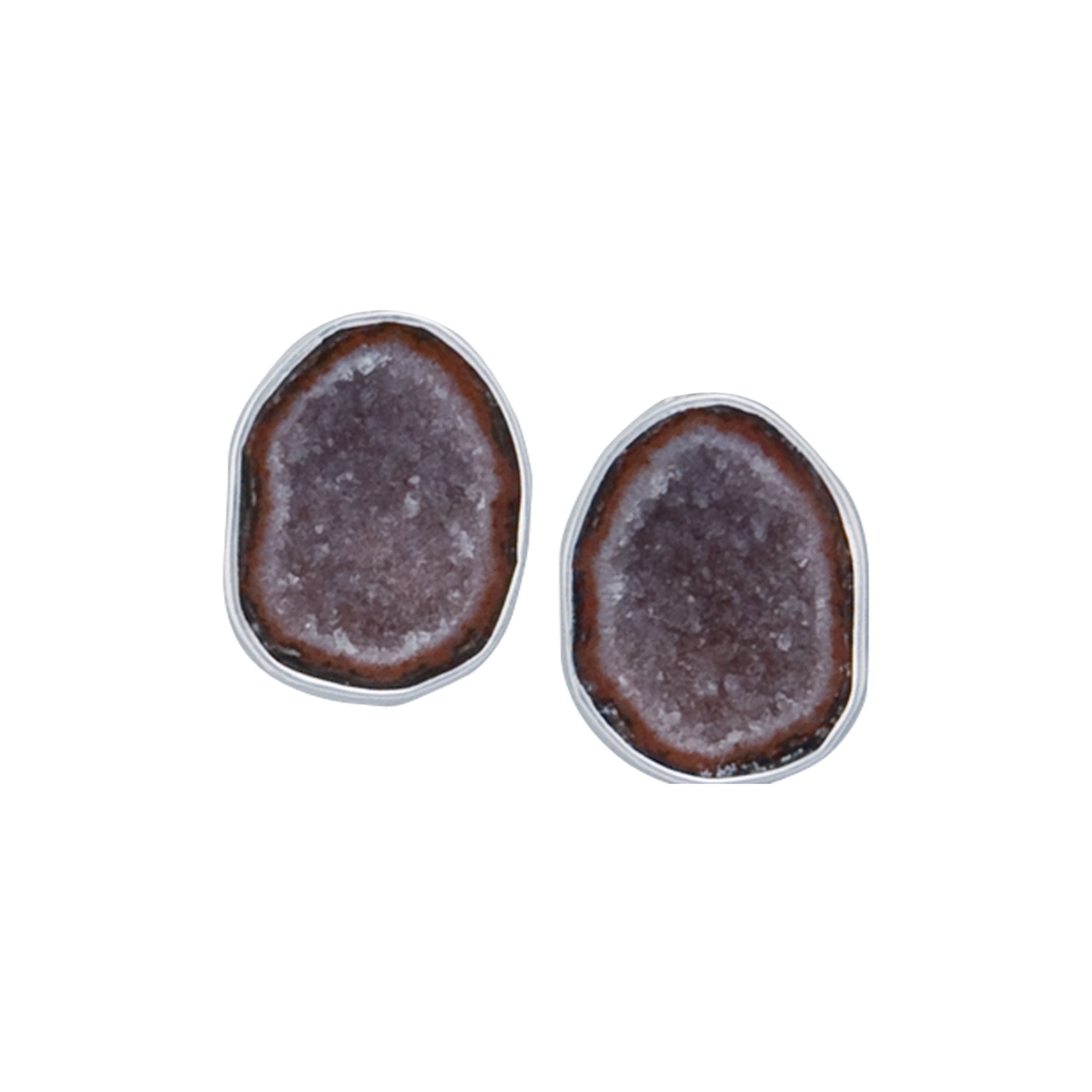 Sterling Silver Tabasco Geode Post Earrings | Charles Albert Jewelry
