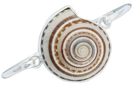 Sterling Silver Sundial Shell Bangle Bracelet | Charles Albert Jewelry