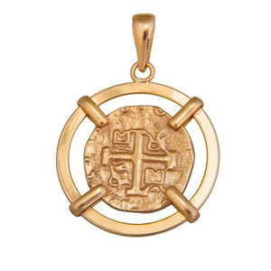 Alchemia Replica Treasure Coin Prong Set Pendant | Charles Albert Jewelry