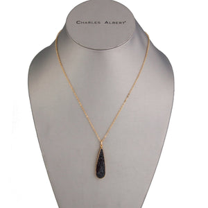 Alchemia Black Druse Teardrop Pendant | Charles Albert Jewelry