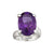 Sterling Silver Oval Amethyst Prong Set Adjustable Ring | Charles Albert Jewelry