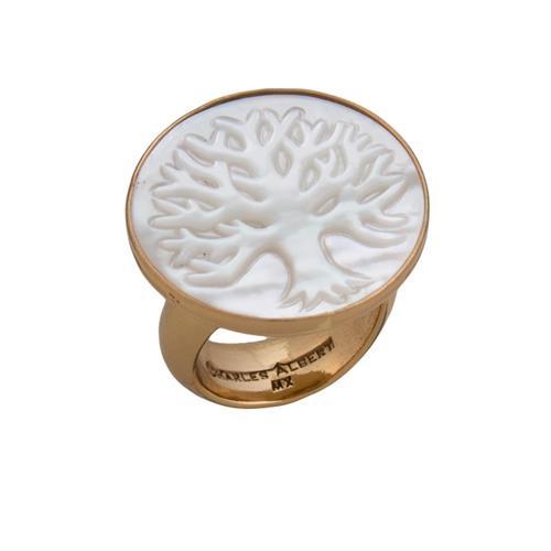 Alchemia Mother of Pearl Tree of Life Adjustable Ring | Charles Albert Jewelry